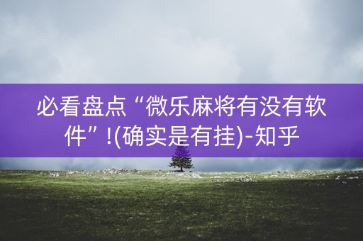 必看盘点“微乐麻将有没有软件”!(确实是有挂)-知乎
