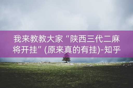 我来教教大家“陕西三代二麻将开挂”(原来真的有挂)-知乎