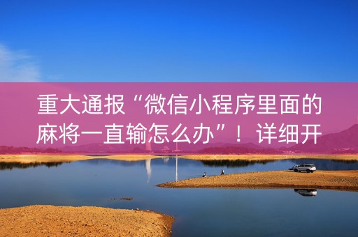 重大通报“微信小程序里面的麻将一直输怎么办”！详细开挂教程（确实真的有挂)-知乎