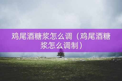 鸡尾酒糖浆怎么调（鸡尾酒糖浆怎么调制）