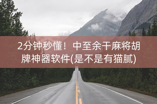 2分钟秒懂！中至余干麻将胡牌神器软件(是不是有猫腻)