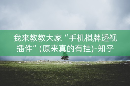 我来教教大家“手机棋牌透视插件”(原来真的有挂)-知乎