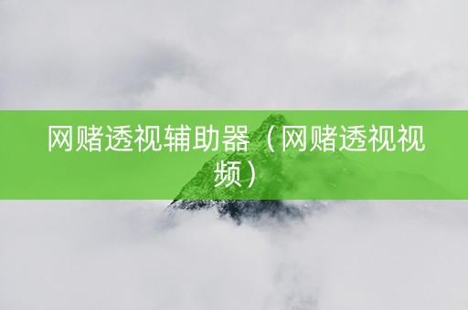 网赌透视辅助器（网赌透视视频）
