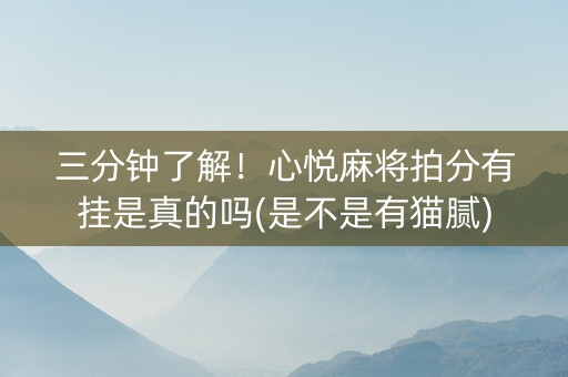 三分钟了解！心悦麻将拍分有挂是真的吗(是不是有猫腻)
