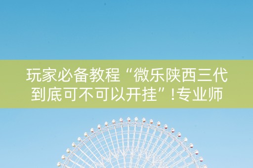 玩家必备教程“微乐陕西三代到底可不可以开挂”!专业师傅带你一起了解（详细教程）-知乎