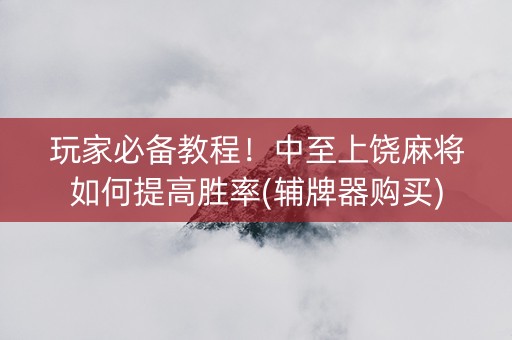 玩家必备教程！中至上饶麻将如何提高胜率(辅牌器购买)
