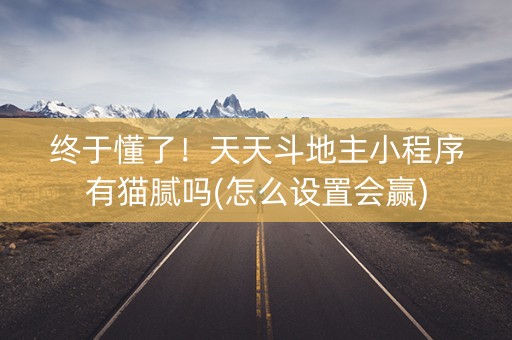 终于懂了！天天斗地主小程序有猫腻吗(怎么设置会赢)