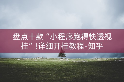 盘点十款“小程序跑得快透视挂”!详细开挂教程-知乎