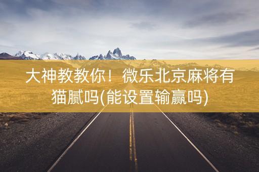 大神教教你！微乐北京麻将有猫腻吗(能设置输赢吗)