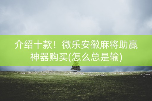 介绍十款！微乐安徽麻将助赢神器购买(怎么总是输)