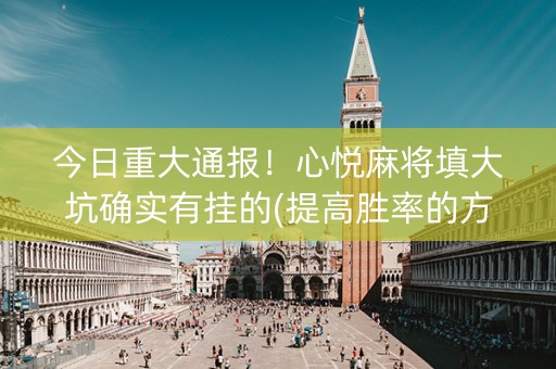 今日重大通报！心悦麻将填大坑确实有挂的(提高胜率的方法)