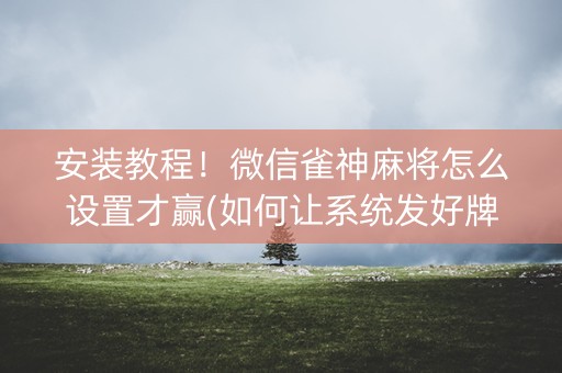 安装教程！微信雀神麻将怎么设置才赢(如何让系统发好牌)