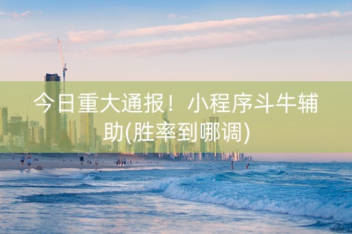 今日重大通报！小程序斗牛辅助(胜率到哪调)