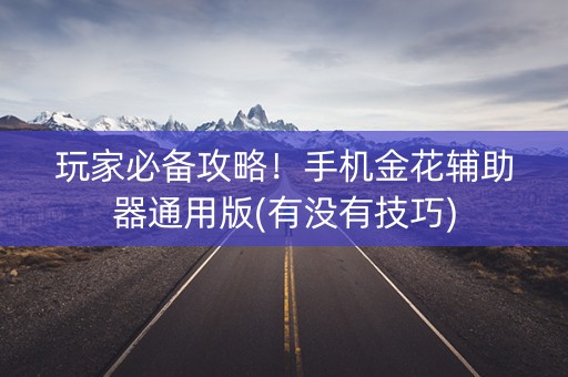 玩家必备攻略！手机金花辅助器通用版(有没有技巧)