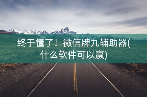 终于懂了！微信牌九辅助器(什么软件可以赢)