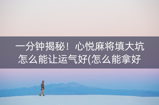 一分钟揭秘！心悦麻将填大坑怎么能让运气好(怎么能拿好牌)