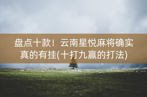 盘点十款！云南星悦麻将确实真的有挂(十打九赢的打法)