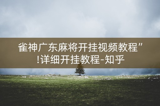 雀神广东麻将开挂视频教程”!详细开挂教程-知乎
