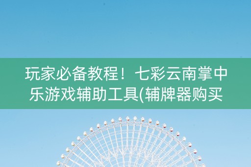 玩家必备教程！七彩云南掌中乐游戏辅助工具(辅牌器购买)