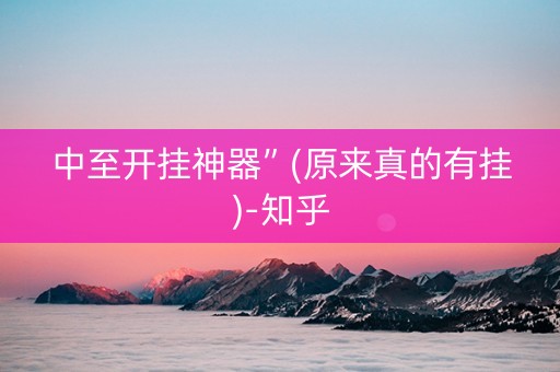 中至开挂神器”(原来真的有挂)-知乎