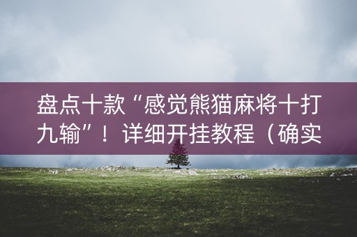 盘点十款“感觉熊猫麻将十打九输”！详细开挂教程（确实真的有挂)-知乎