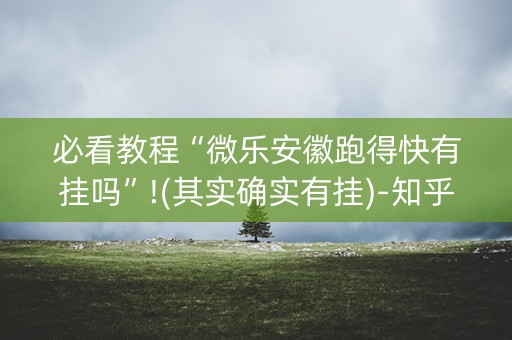 必看教程“微乐安徽跑得快有挂吗”!(其实确实有挂)-知乎