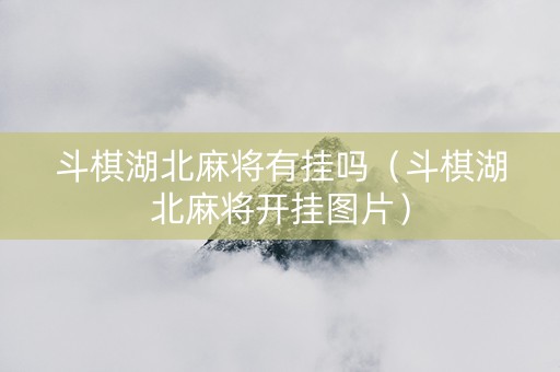 斗棋湖北麻将有挂吗（斗棋湖北麻将开挂图片）