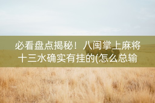 必看盘点揭秘！八闽掌上麻将十三水确实有挂的(怎么总输有什么猫腻)