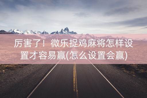 厉害了！微乐捉鸡麻将怎样设置才容易赢(怎么设置会赢)