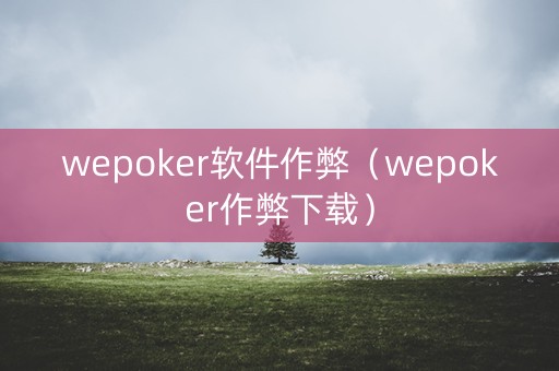 wepoker软件作弊（wepoker作弊下载）