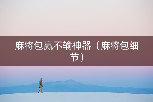 麻将包赢不输神器（麻将包细节）