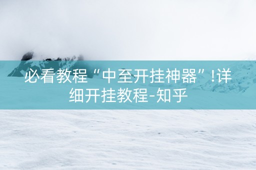 必看教程“中至开挂神器”!详细开挂教程-知乎