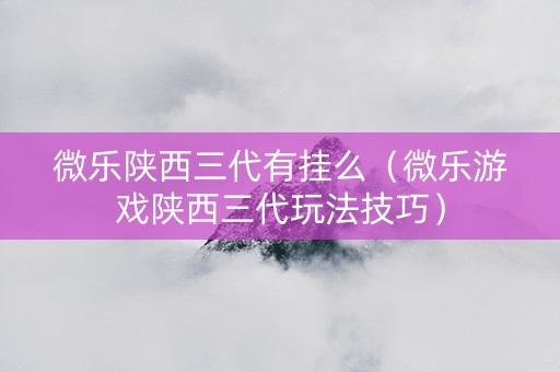 微乐陕西三代有挂么（微乐游戏陕西三代玩法技巧）