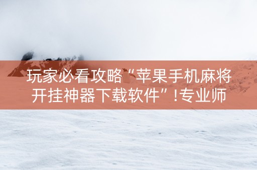 玩家必看攻略“苹果手机麻将开挂神器下载软件”!专业师傅带你一起了解（详细教程）-知乎