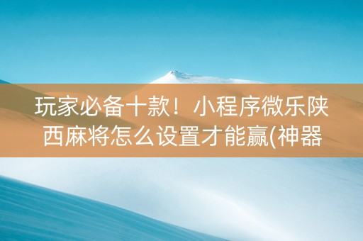 玩家必备十款！小程序微乐陕西麻将怎么设置才能赢(神器购买好牌规律)
