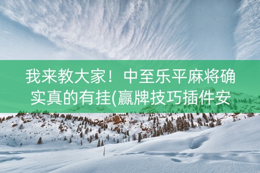 我来教大家！中至乐平麻将确实真的有挂(赢牌技巧插件安装)
