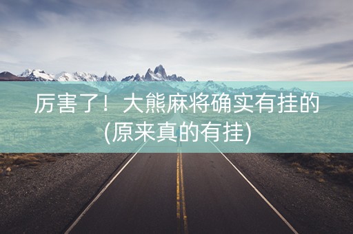 厉害了！大熊麻将确实有挂的(原来真的有挂)
