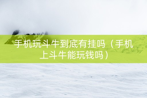 手机玩斗牛到底有挂吗（手机上斗牛能玩钱吗）