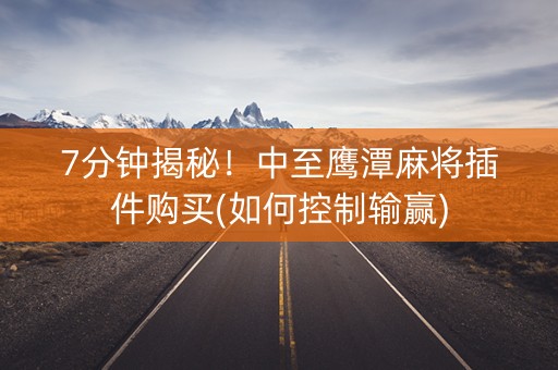 7分钟揭秘！中至鹰潭麻将插件购买(如何控制输赢)