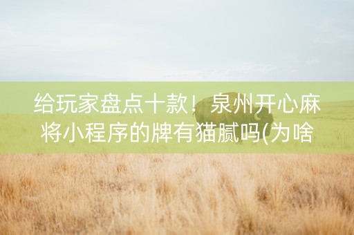 给玩家盘点十款！泉州开心麻将小程序的牌有猫腻吗(为啥总是输)