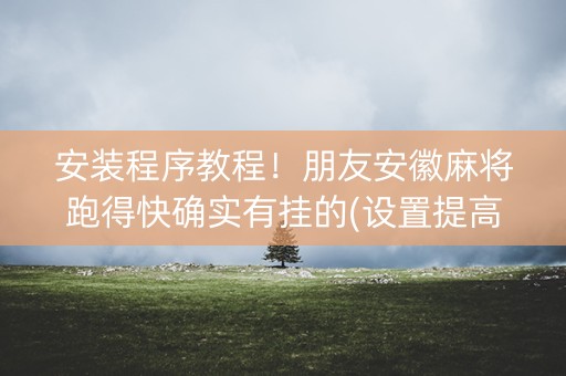 安装程序教程！朋友安徽麻将跑得快确实有挂的(设置提高好牌几率)