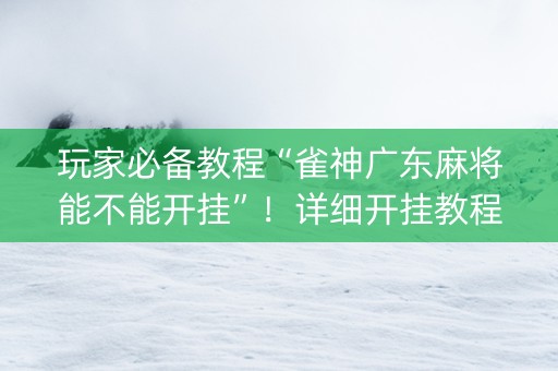玩家必备教程“雀神广东麻将能不能开挂”！详细开挂教程（确实真的有挂)-知乎