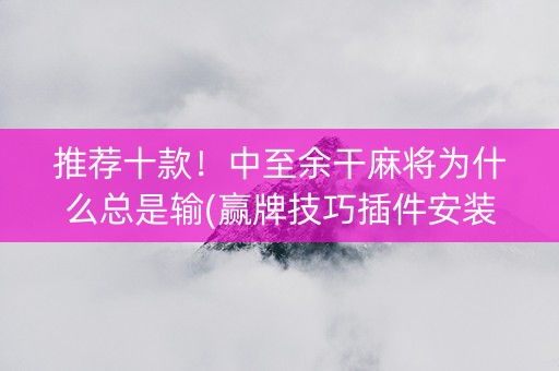 推荐十款！中至余干麻将为什么总是输(赢牌技巧插件安装)