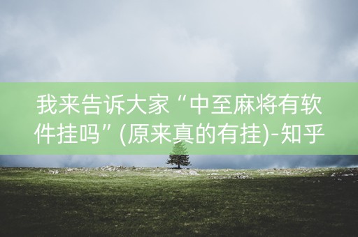 我来告诉大家“中至麻将有软件挂吗”(原来真的有挂)-知乎