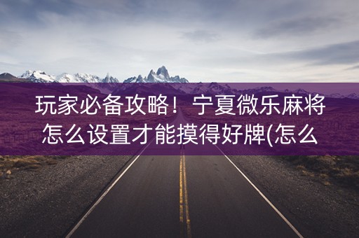 玩家必备攻略！宁夏微乐麻将怎么设置才能摸得好牌(怎么抓到好牌)