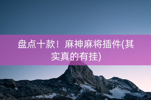 盘点十款！麻神麻将插件(其实真的有挂)