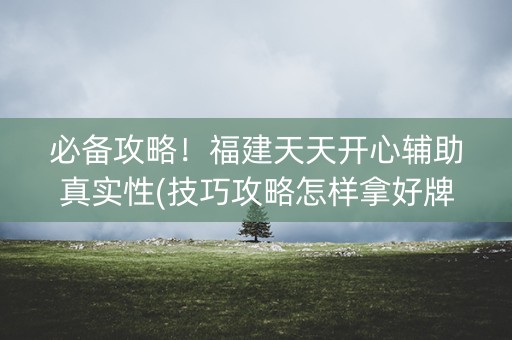 必备攻略！福建天天开心辅助真实性(技巧攻略怎样拿好牌)