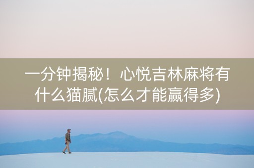 一分钟揭秘！心悦吉林麻将有什么猫腻(怎么才能赢得多)