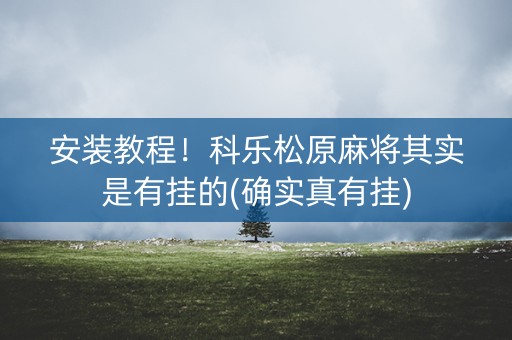 安装教程！科乐松原麻将其实是有挂的(确实真有挂)