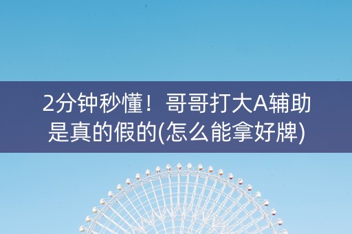 2分钟秒懂！哥哥打大A辅助是真的假的(怎么能拿好牌)